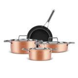 Karaca Copper 7 Parça Cam Çelik Döküm Tencere Seti ve Tava Seti