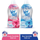 Vernel Max Konsantre Çiçek Ferahlığı-Buz Serinliği 110 Yıkama Yumuşatıcı 2x1.32 lt