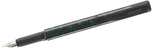 Steelpen Paslanmaz Çelik M Uç Siyah Yeşil Dolma Kalem