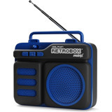 Jingyi Retrobox Mini Rtx-10 Radyolu Mavi-Siyah Bluetooth Hoparlör