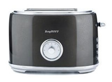 Berghoff Gem 2 Dilim Kırıntı Tepsili 815 W Gri Retro Mini Ekmek Kızartma Makinesi