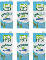 Teksüt Yarım Yağlı Laktozsuz Süt 6'lı 1 lt