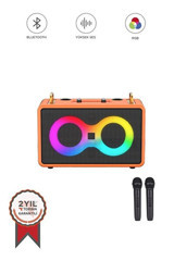 Torima M4403 15 W Radyolu Işıklı Taşınabilir Turuncu Bluetooth Hoparlör