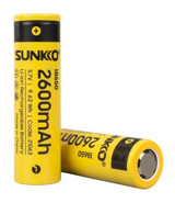 Sunkko 21063 18650 3.7 V 2600 mAh Li-ion Kalem Şarjlı Pil 2'li