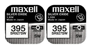 Maxell SR927SW 395 1.55 V 55 mAh Silver Oxide Düğme Pil 2'li