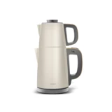 Karaca Tea Break Otomatik Çelik Demlikli 1650 W Çelik Gövdeli Beyaz Retro Çay Makinesi