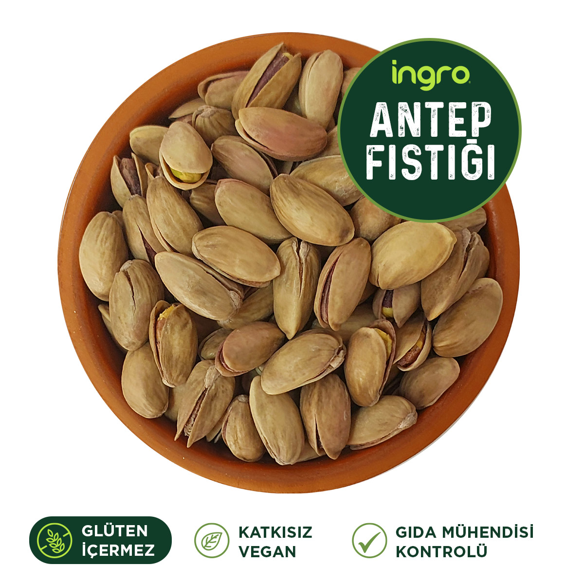 İngro Kabuklu Kavrulmuş Taze Gaziantep Yöresi Tane Antep Fıstığı 1 kg