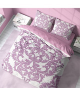 Monohome Damask Pamuk-Saten 4 Mevsim 200 x 220 cm 3D Desenli Çarşaflı Çift Kişilik Nevresim Takımı Pembe