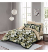 Monohome Yaprak Rüyası Pamuk-Saten 4 Mevsim 220 x 240 cm 3D Desenli Çarşaflı Çift Kişilik Nevresim Takımı Çok Renkli