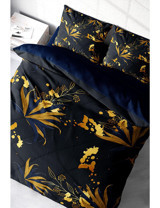 Monohome Leaf Pamuklu 4 Mevsim 200 x 220 cm 3D Desenli Çarşaflı Çift Kişilik Nevresim Takımı Gold