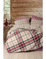 Cotton Box Warm Flanel Pamuk 160x220 cm Çarşaflı Lastikli Tek Kişilik Nevresim Takımı Bordo