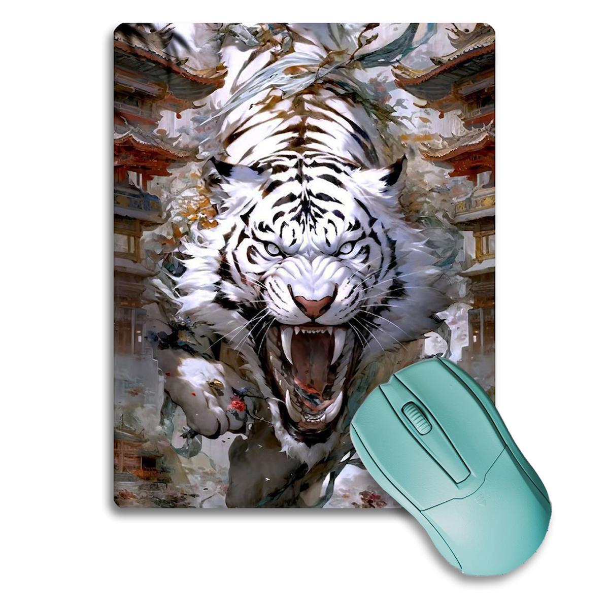 SonicTouch Çin Beyaz Kaplanı 17x21 cm M Gaming Mousepad Çok Renkli