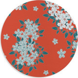 WuW Çiçek Desen Yuvarlak 20 cm S Mousepad Çok Renkli