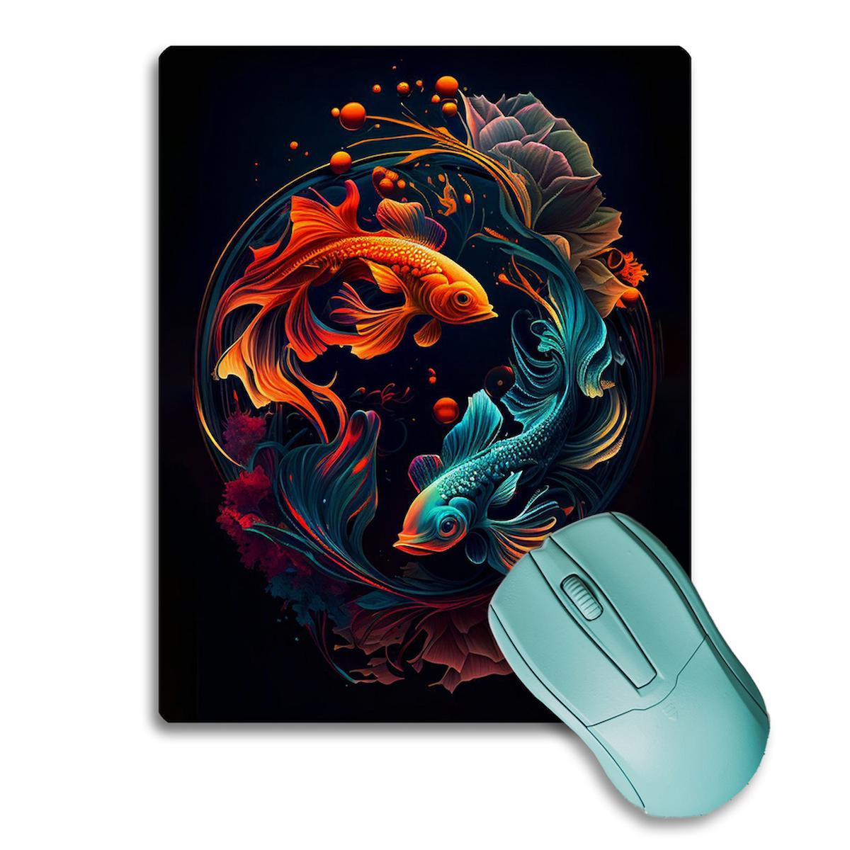 SonicTouch Ying Yang Temalı 17x21 cm M Gaming Mousepad Çok Renkli