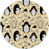 WuW Penguen Desenli Yuvarlak 20 cm S Mousepad Çok Renkli