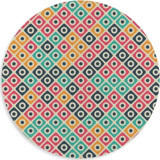 WuW Vintage Desen Yuvarlak 20 cm S Mousepad Çok Renkli