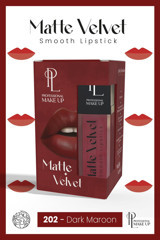Pinky London Matte Velvet Dark Maroon 202 Kalıcı Likit Fırçalı Ruj