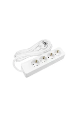 Seldur MS70 3600 W Kalın Topraklı 4'lü 3 m Uzatma Kablosu Beyaz