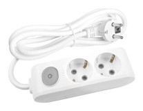 Viko Multi Let 2200 W Kalın Topraklı Anahtarlı Akım Korumalı 2'li 2 m Uzatma Kablosu Beyaz
