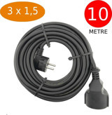 Tek-İş 1'li 10 m Uzatma Kablosu Siyah
