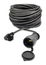 Topart 01569 3500 W Kalın Topraklı 1'li 20 m Uzatma Kablosu Siyah