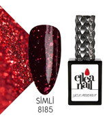 Ellea Nail 8185 Bordo Kalıcı Simli Oje