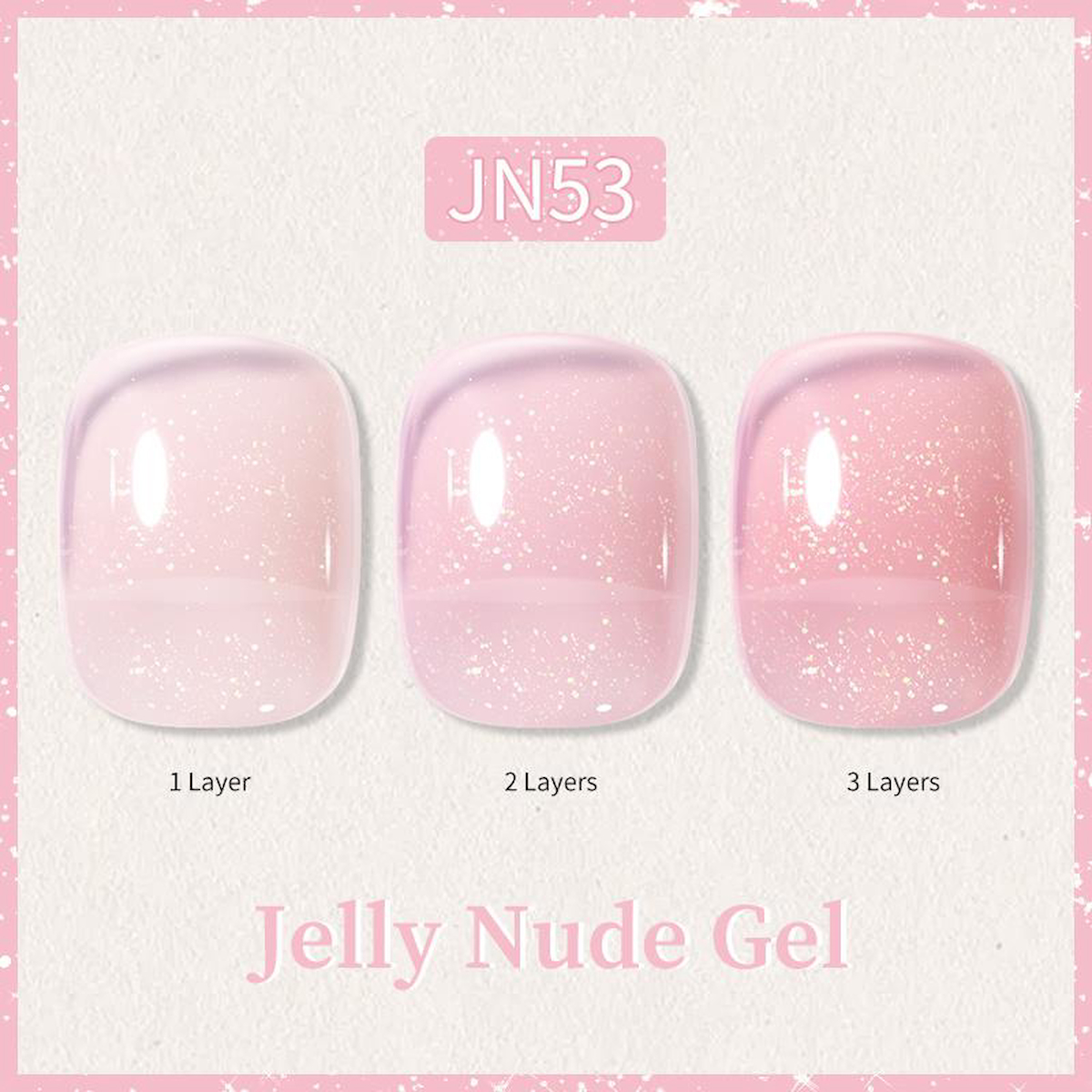Born Pretty Nude Serisi JN53 Pembe Kalıcı Simli Parlak Oje