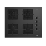 Beko BOCD K 6510 ES Doğalgazlı Cam 4 Gözlü Siyah Ankastre Ocak