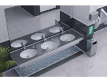 Turkuaz Seramik Cerastyle Hilton Dekoratif Tekli 44 cm Seramik Tezgah Altı Oval Lavabo Beyaz