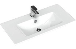 Sanovit Practico Klasik Tekli 80 cm Seramik Tezgah Üstü Dikdörtgen Lavabo Beyaz