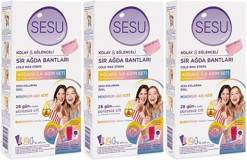 Sesu Kolay & Eğlenceli İlk Adım Seti Bubble Gum Kokulu 3x24 Adet Tüm Vücut Ağda Bandı