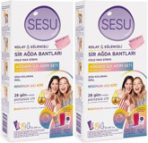 Sesu Kolay & Eğlenceli İlk Adım Seti Bubble Gum Kokulu 2x24 Adet Tüm Vücut Ağda Bandı