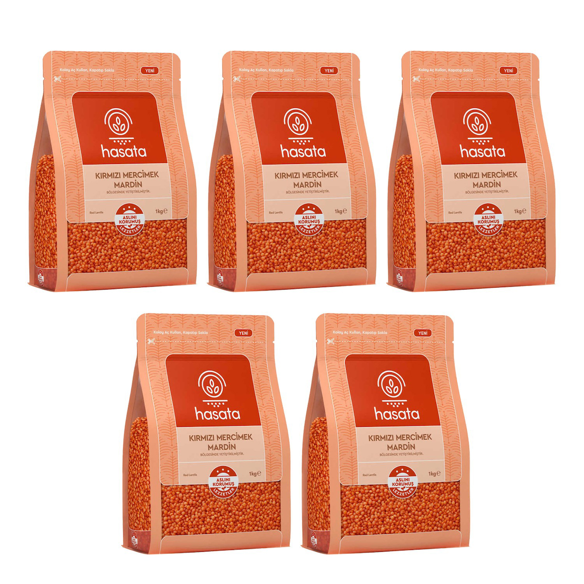 Hasata Mardin Kırmızı Mercimek 5x1 kg