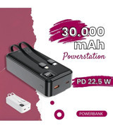 Kensa Neffo 30000 mAh Dijital Göstergeli Type C - USB Powerbank Siyah