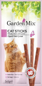 Garden Mix Sticks Ciğerli Tahılsız Kedi Ödül Maması 15 gr