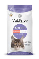 Vetprive Tavuklu Kısırlaştırılmış Tahıllı Yetişkin Kuru Kedi Maması 1.5 kg