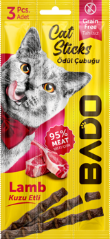Bado Sticks Kuzu Etli Az Tahıllı Yetişkin Kedi Ödül Maması 15 gr