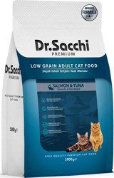 Dr.sacchi Somonlu-Ton Balığı Tahıllı Yetişkin Kuru Kedi Maması 1 kg