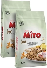Mito Adult Cat Balıklı-Tavuklu Tahıllı Yetişkin Kuru Kedi Maması 2x1 kg
