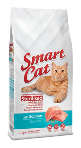 Smart Cat Sterilised Somonlu Kısırlaştırılmış Tahıllı Yetişkin Kuru Kedi Maması 10 kg
