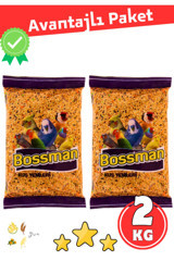 Bossman Süper Lüx Kabuklu Karışık Vitaminli Muhabbet Kuşu Yemi 2 kg