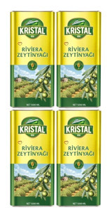 Kristal Organik Polifenollü Olgun Hasat Teneke Riviera Zeytinyağı 4x5 lt