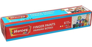 Heroes 25 ml 6'lı Çok Renkli Parmak Boyası
