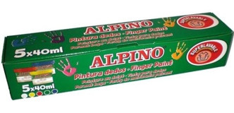 Alpino Yıkanabilir 40 ml 5'li Çok Renkli Parmak Boyası