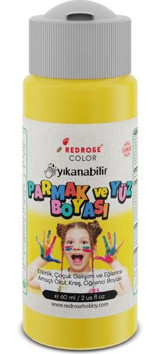 Red Rose Yıkanabilir 60 ml Sarı Parmak Boyası