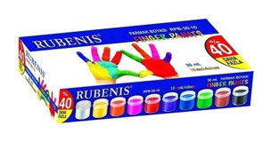 Rubenis RPB-30-10 Yıkanabilir 30 ml 10'lu Çok Renkli Parmak Boyası