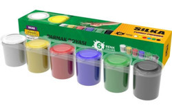 Silka Yıkanabilir 25 ml 6'lı Çok Renkli Parmak Boyası
