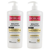 Bioblas Professional Saç Dökülmesine Karşı Kuru Ve Düz Saçlar İçin Sülfatsız Keratin Argan Yağı-Badem Yağı Parabensiz Şampuan 2x900 ml