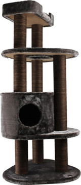Lotus Furniture Pet Series Castle Kule Tipi Tırmalama Tahtalı 4 Katlı İç Mekan Kumaş Kedi Evi Koyu Gri