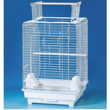 Qh Pet Cage Çatılı Ayaklı Dikdörtgen Pirinç Papağan Kafesi Beyaz